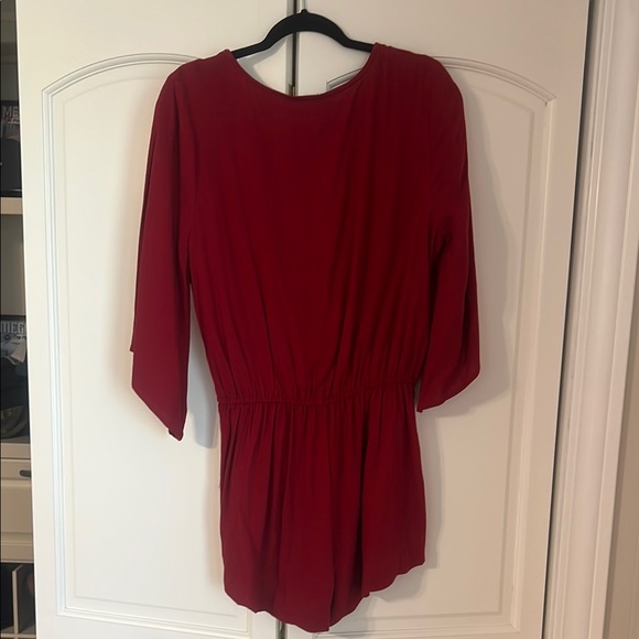 Red Wrap Romper - Picture 2 of 2